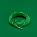 זוג שרוכים שטוחים בצבע ירוק 110 ס״מ - Flatties Junior Kelly Green - תמונת מוצר