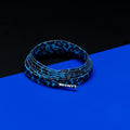 זוג שרוכים עם ההדפס המנומר כחול רויאל - Printies Royal Blue Leopard - תמונה 1