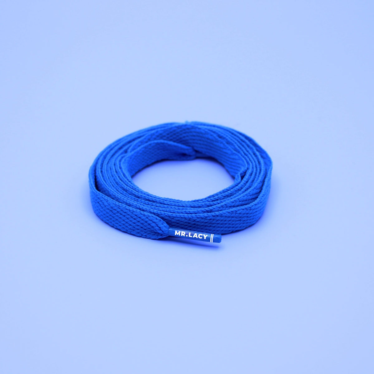 זוג שרוכים שטוחים בצבע טורקיז 130 ס״מ - Flatties Cyan - תמונת מוצר