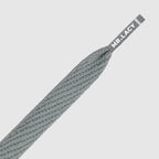 זוג שרוכים שטוחים בצבע אפור כהה 130 ס״מ - Flatties Dark Grey - תמונת מוצר נוספת