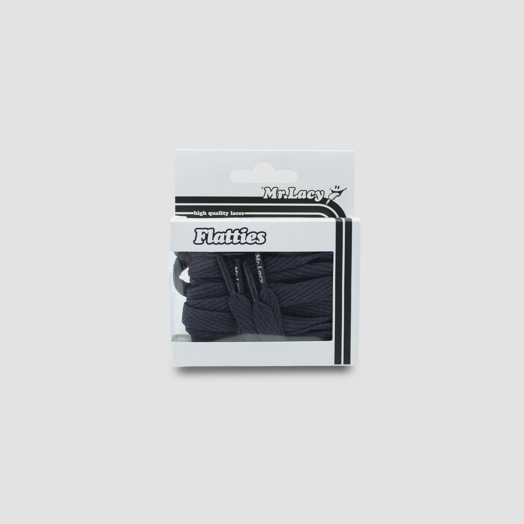 זוג שרוכים שטוחים בצבע כחול כהה 130 ס״מ - Flatties Navy - אריזה מקורית