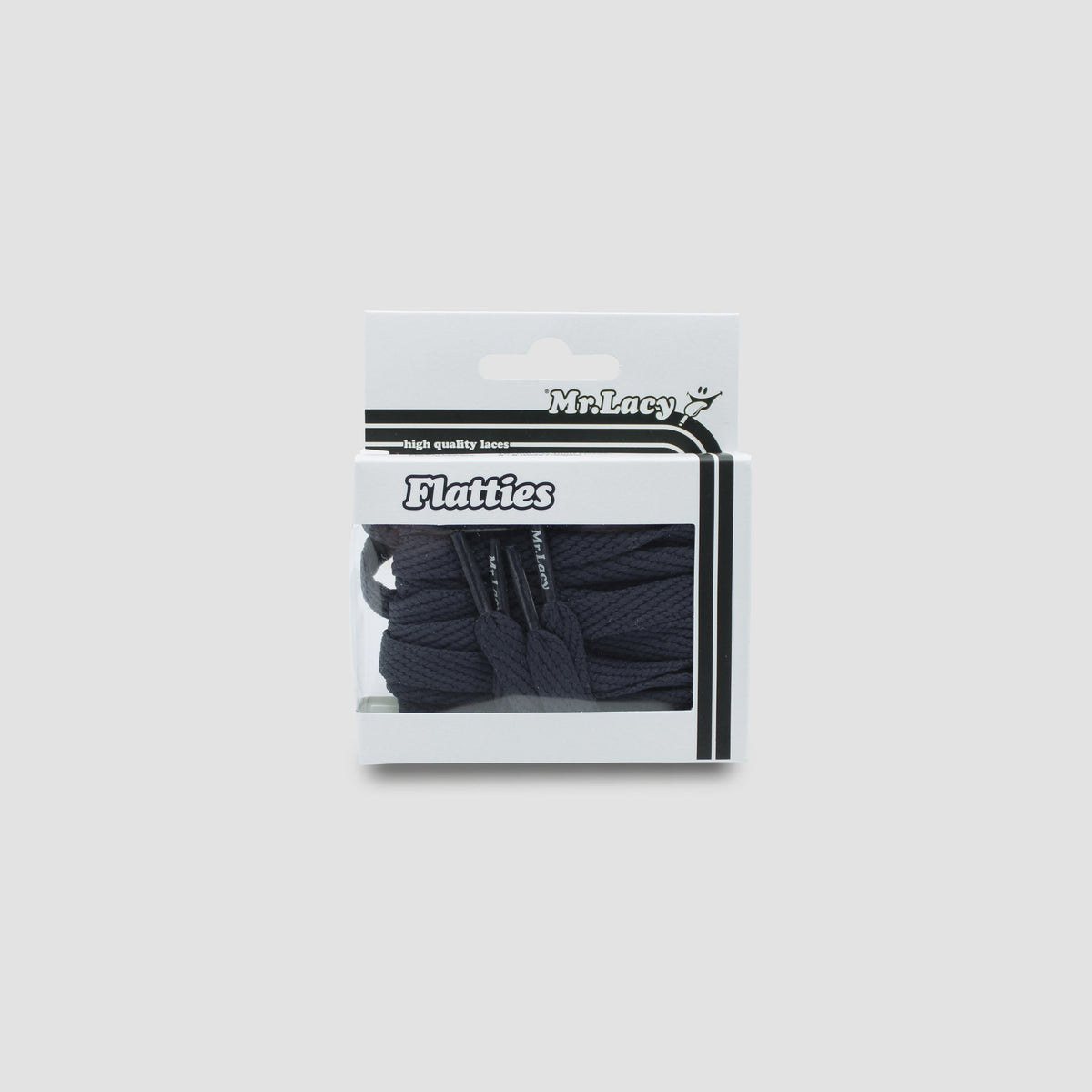 זוג שרוכים שטוחים בצבע כחול כהה 130 ס״מ - Flatties Navy - אריזה מקורית