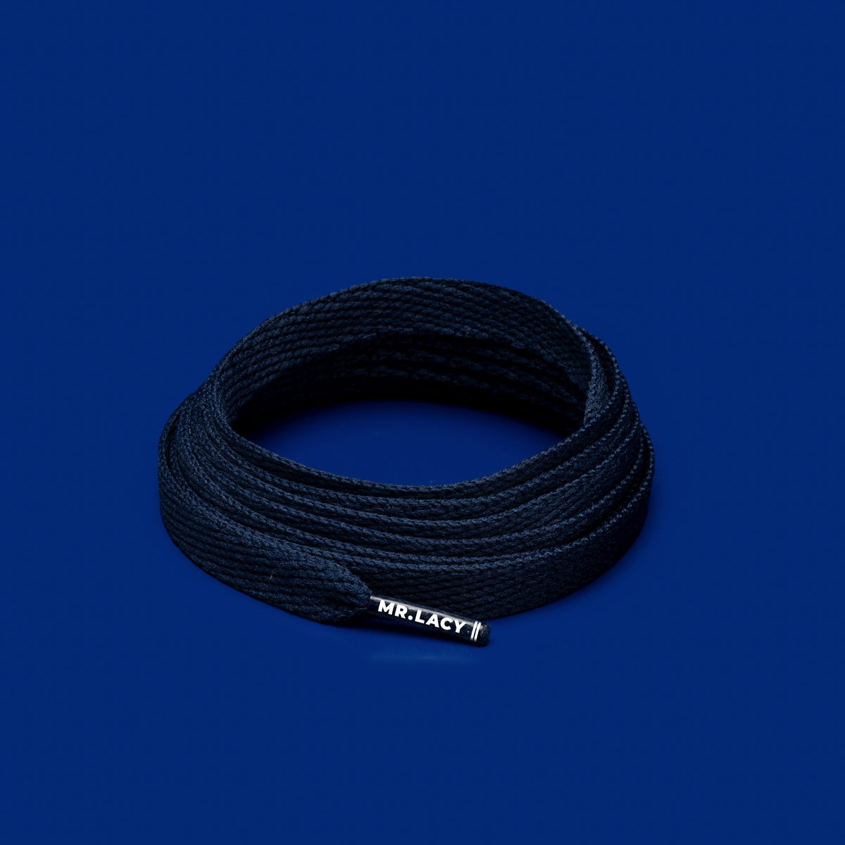 זוג שרוכים שטוחים בצבע כחול כהה 130 ס״מ - Flatties Navy - תמונת מוצר