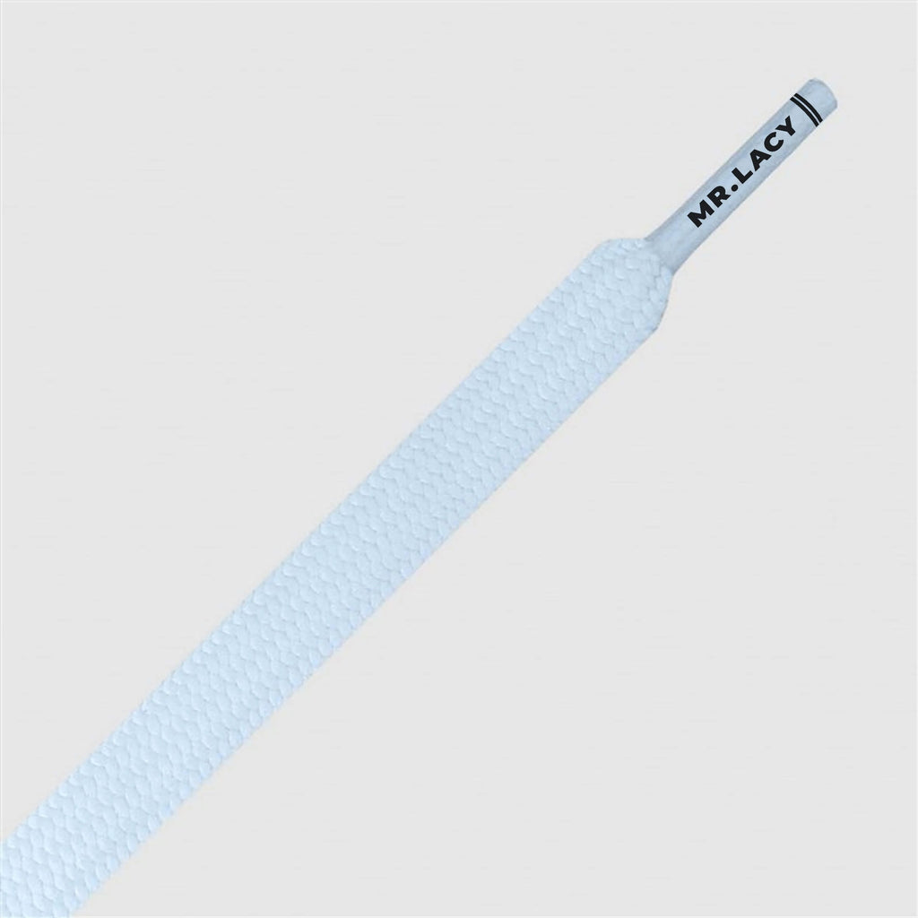 זוג שרוכים שטוחים בצבע פסטל כחול ביבי 120 ס״מ - Pastel Baby Blue - תמונה 2