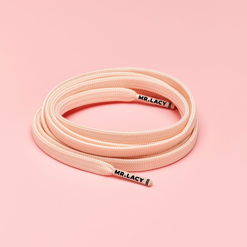 זוג שרוכים שטוחים בצבע פסטל אפרסק 120 ס״מ - Pastel Peach - תמונה 1
