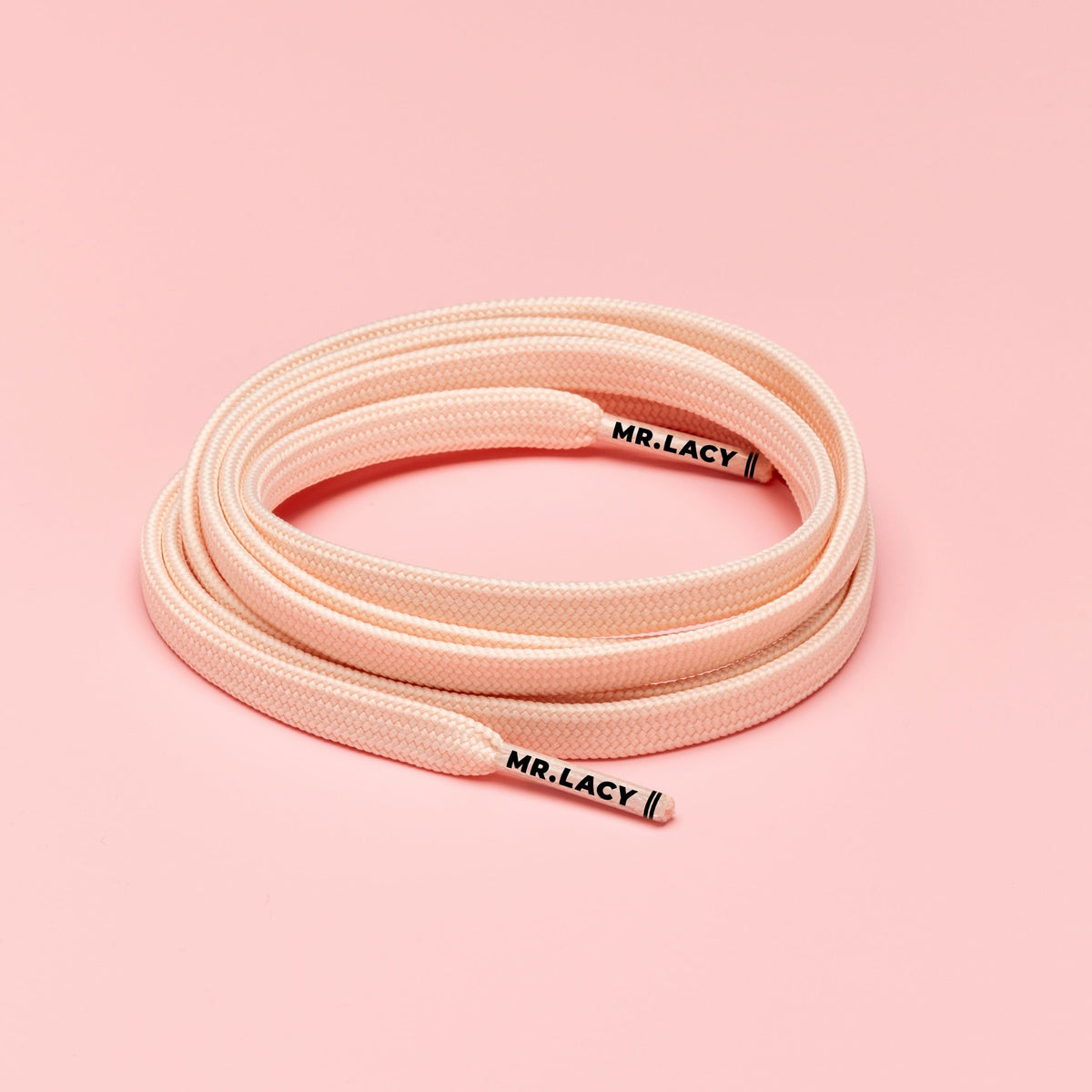 זוג שרוכים שטוחים בצבע פסטל אפרסק 120 ס״מ - Pastel Peach - תמונה 1