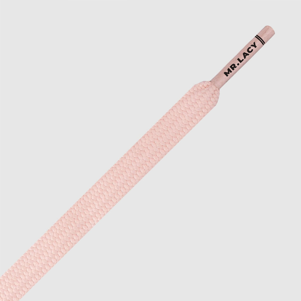 זוג שרוכים שטוחים בצבע ורוד פסטל 120 ס״מ - Pastel Pink - תמונה 2