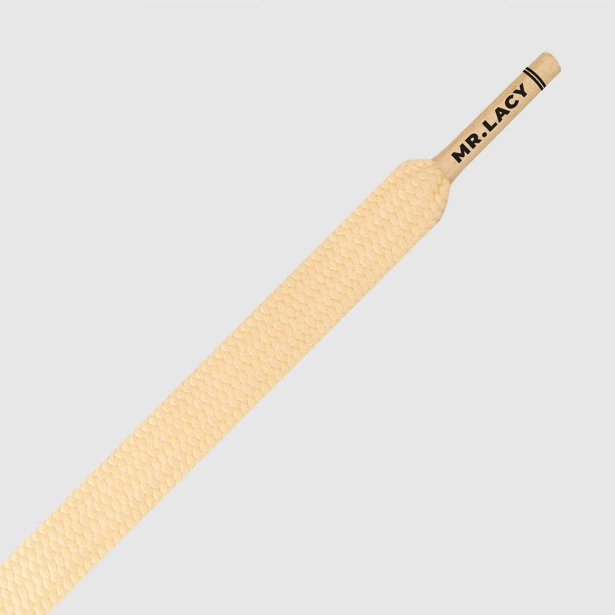 זוג שרוכים שטוחים בצבע צהוב פסטל 120 ס״מ - Pastel Yellow - תמונה 2