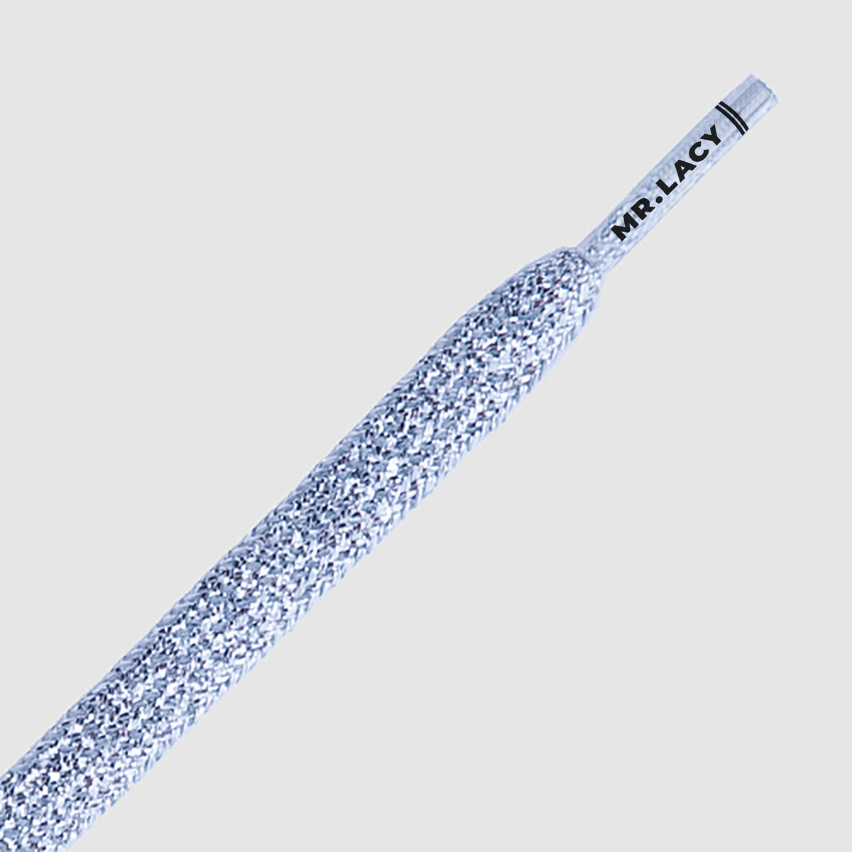 זוג שרוכים שטוחים צבע כסף 130 ס״מ - Flatties Silver - תמונת מוצר נוספת