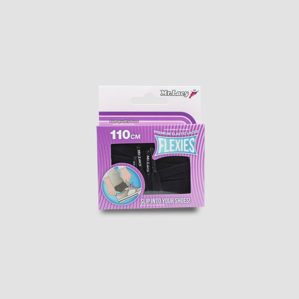 זוג שרוכים אלסטיים בצבע שחור - 90 Flexies Black - תמונה 3 - אריזה