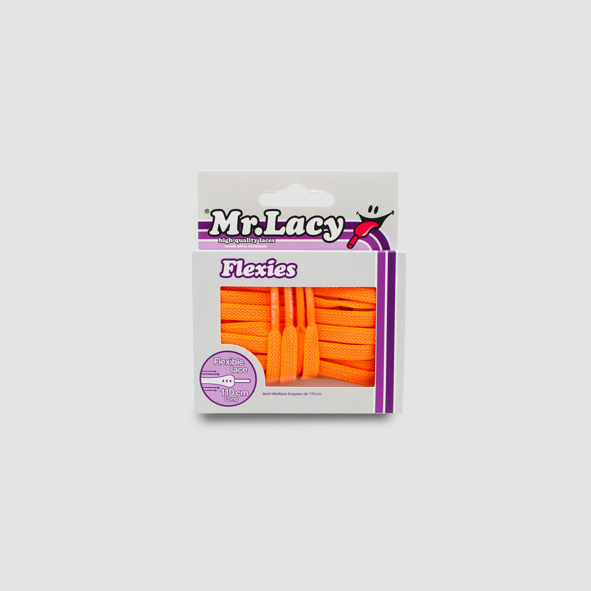 זוג שרוכים אלסטיים בצבע כתום בהיר - 90 Flexies Bright Orange - תמונה 3 - אריזה