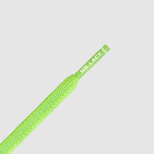 זוג שרוכים אלסטיים בצבע ירוק ניאון - 90 Flexies Neon Green - תמונה 2