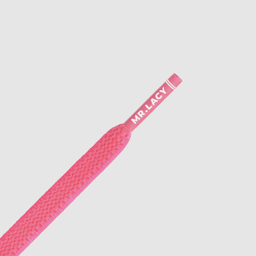 זוג שרוכים אלסטיים בצבע ורוד ניאון - 90 Flexies Neon Pink - תמונה 2