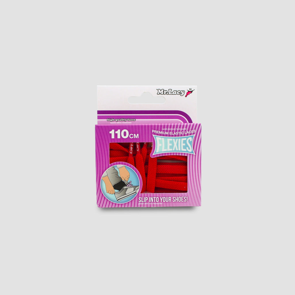 זוג שרוכים אלסטיים בצבע אדום - 90 Flexies Red - תמונה 3 - אריזה