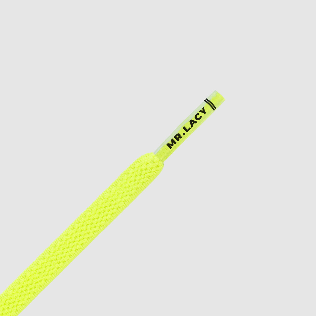 זוג שרוכים אלסטיים בצבע צהוב ליים ניאון - 90 Flexies Neon Lime Yellow - תמונה 2