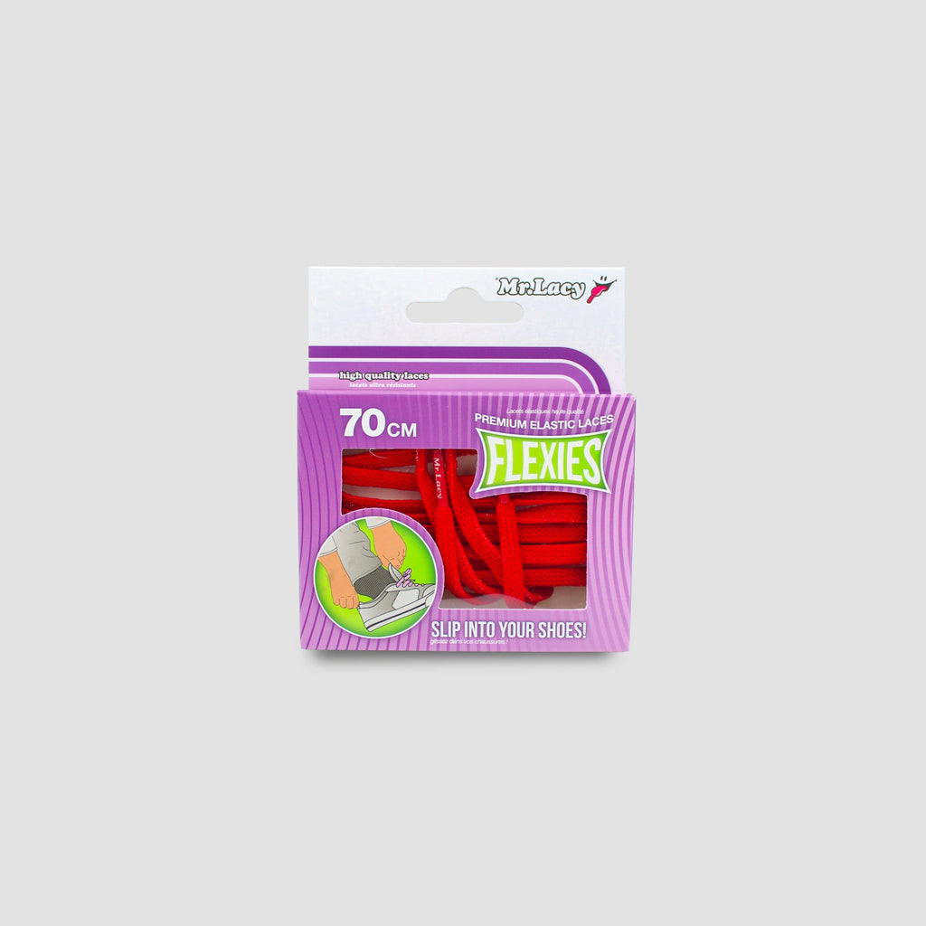 זוג שרוכים אלסטיים בצבע אדום 70 ס״מ - 70 Flexies Red - תמונה 3 - אריזה