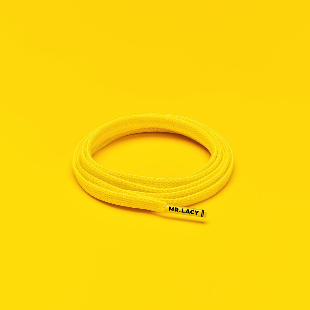 זוג שרוכים אלסטיים בצבע צהוב - 110 Flexies Yellow - תמונה 1