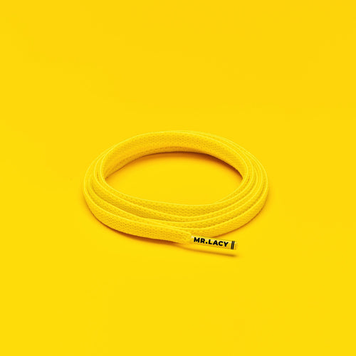 זוג שרוכים אלסטיים בצבע צהוב - 110 Flexies Yellow - תמונה 1