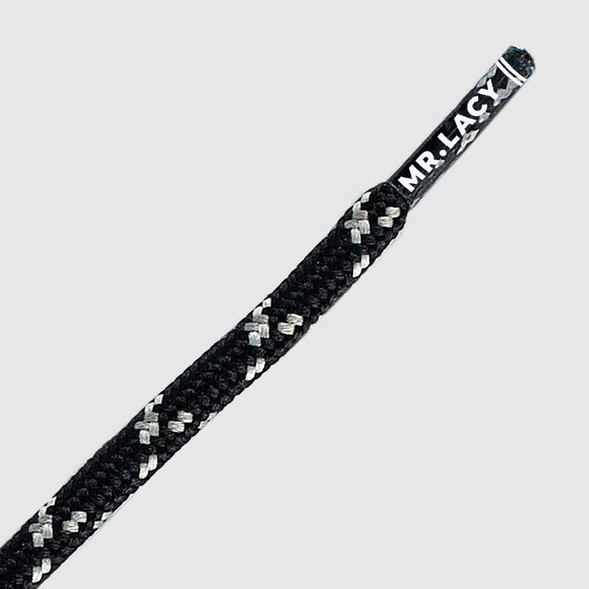 זוג שרוכים עגולים בצבע שחור עם אפור - 150 Hikies Round - תמונה 2
