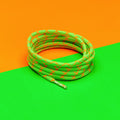 זוג שרוכים עגולים בצבע ירוק נאון עם כתום - 115 Hikies Energy - תמונה 1
