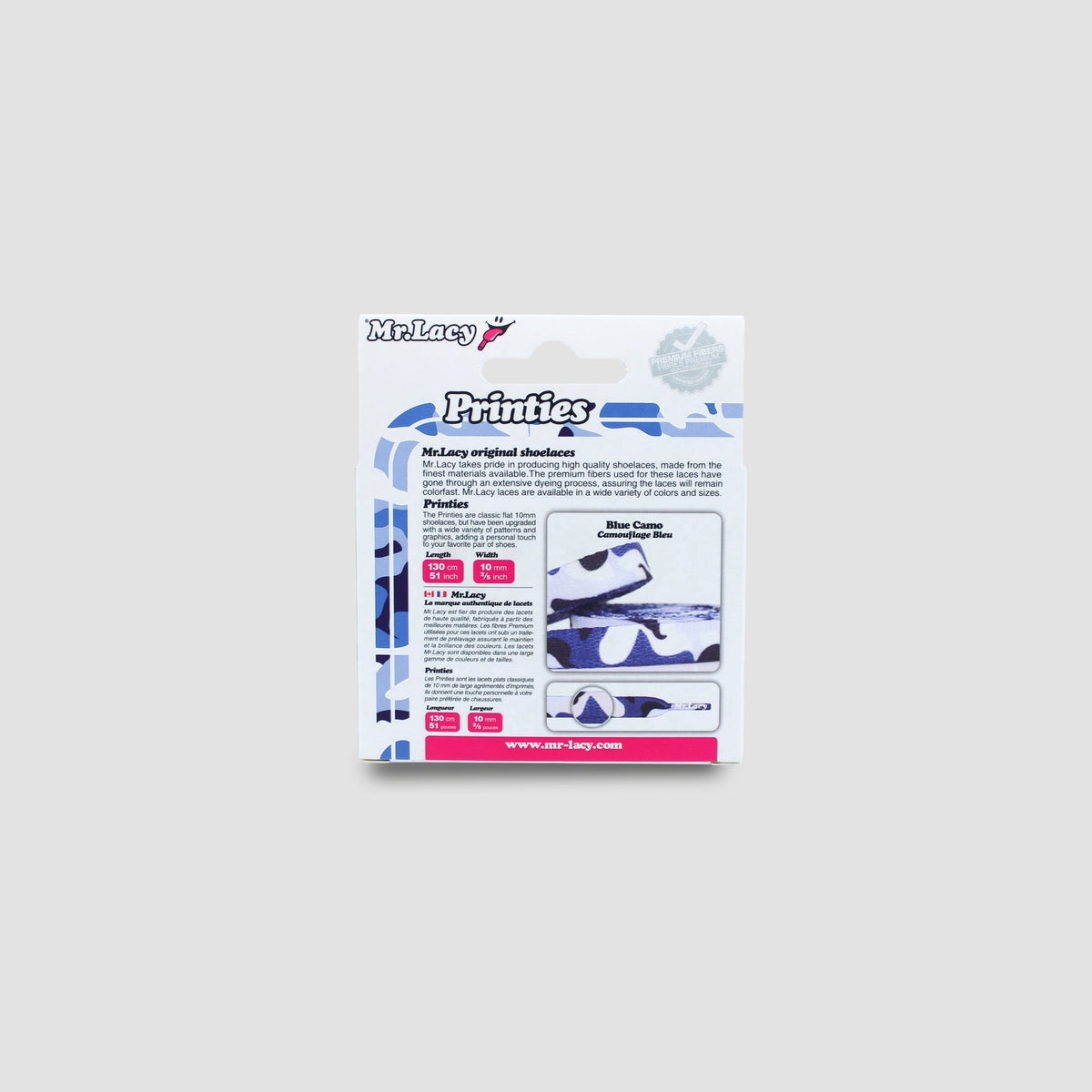 זוג שרוכים עם הדפס צבעי הסוואה כחול - Printies Blue Camo - תמונה 4 - אריזה
