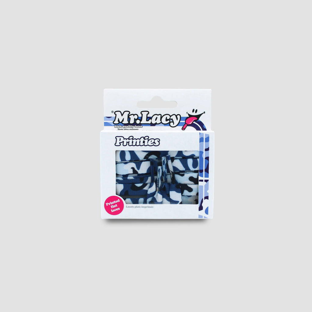 זוג שרוכים עם הדפס צבעי הסוואה כחול - Printies Blue Camo - תמונה 3 - אריזה