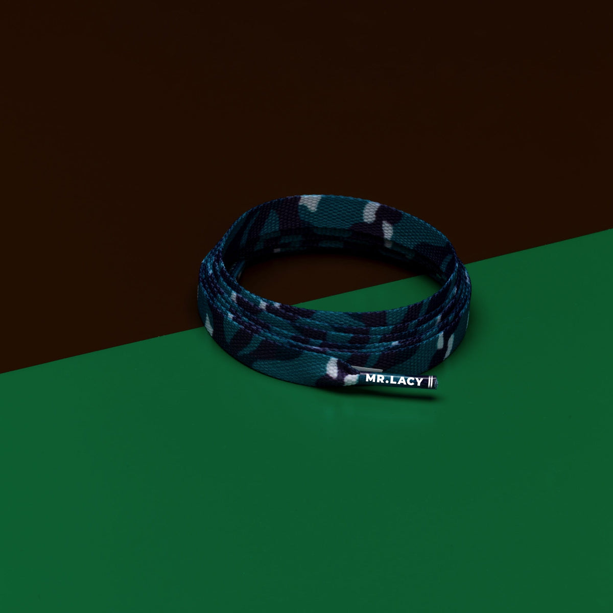 זוג שרוכים עם הדפס צבעי הסוואה ירוק - Printies Green Camo - תמונה 1