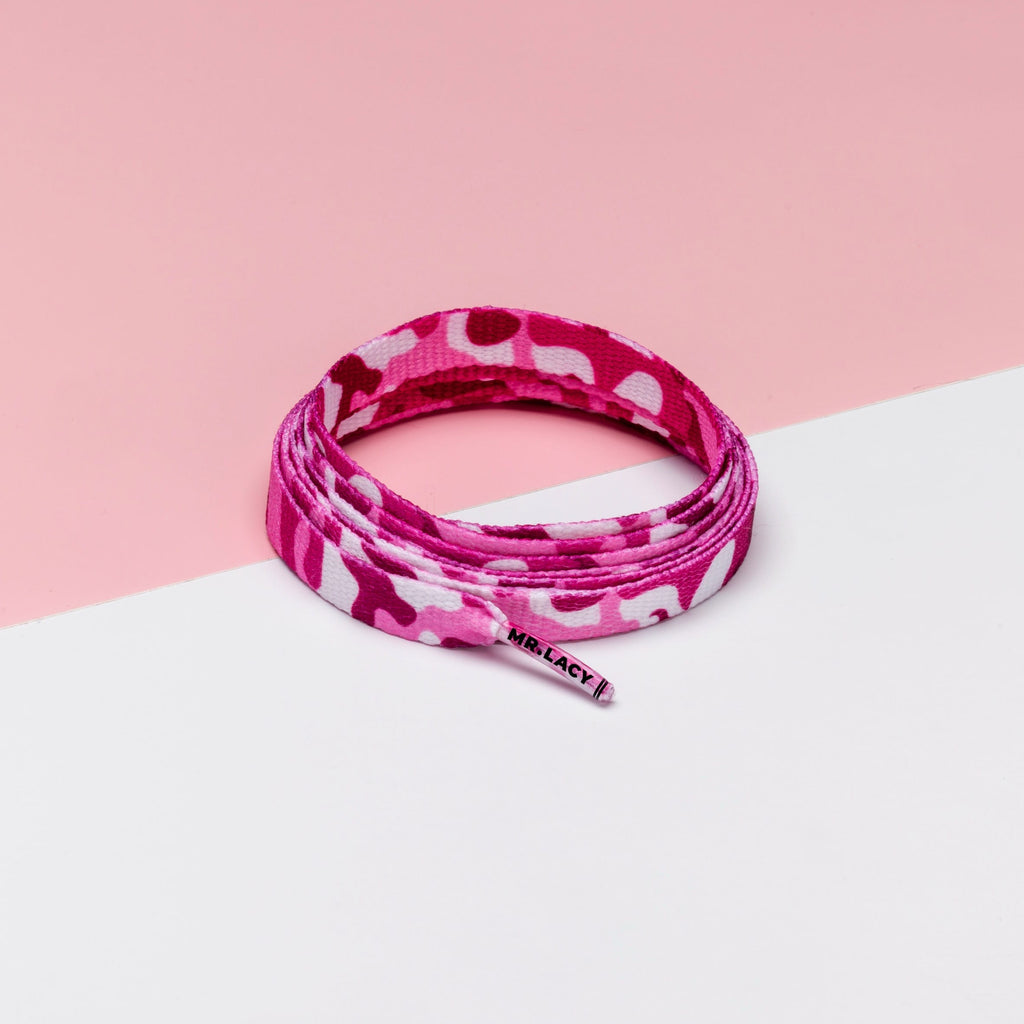 זוג שרוכים עם הדפס צבעי הסוואה ורוד - Printies Pink Camo - תמונה 1