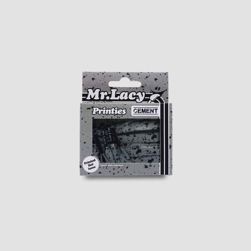 זוג שרוכים עם הדפס בצבע אפור שחור - Printies Cement Grey / Black - תמונה 2 - אריזה