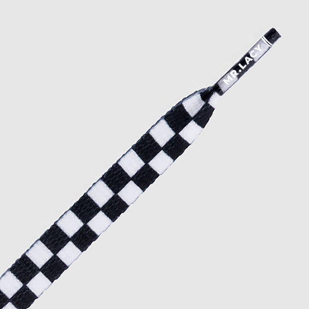 זוג שרוכים עם הדפס שחמט שחור לבן - Printies Checkered Black White - תמונה 2