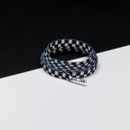 זוג שרוכים עם הדפס שחמט שחור לבן - Printies Checkered Black White - תמונה 1