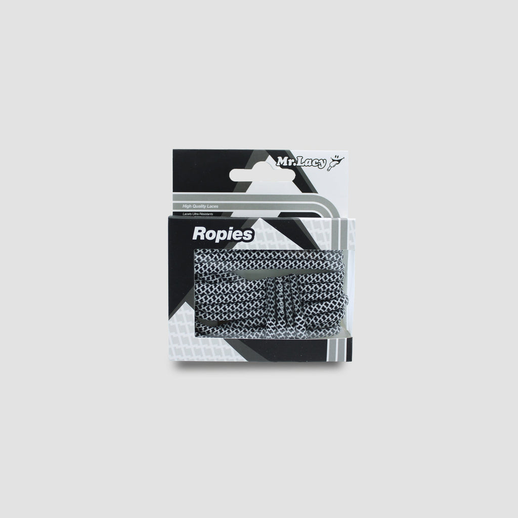 זוג שרוכים חבל עגול שחור לבן - Ropies Black White - תמונה 3 - אריזה