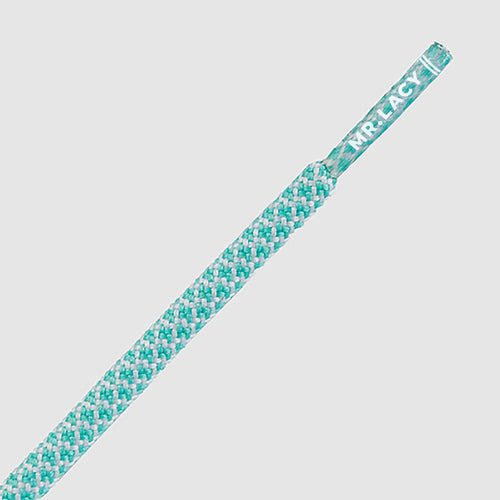 זוג שרוכים חבל עגול ירוק מנטה לבן - Ropies Mint Green White - תמונה 2