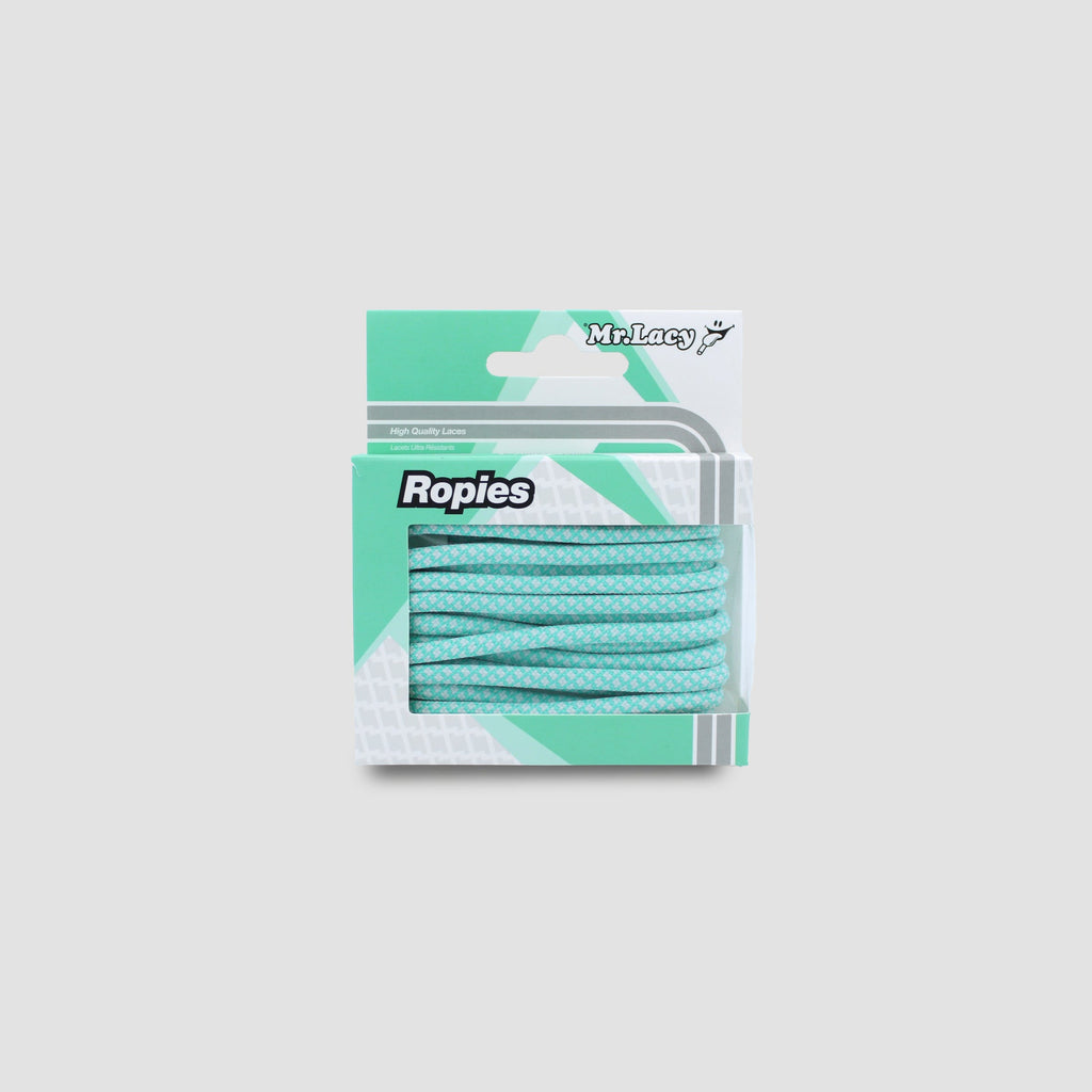 זוג שרוכים חבל עגול ירוק מנטה לבן - Ropies Mint Green White - תמונה 3 - אריזה