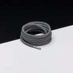 זוג שרוכים חבל עגול לבן שחור - Ropies White Black - תמונה 1