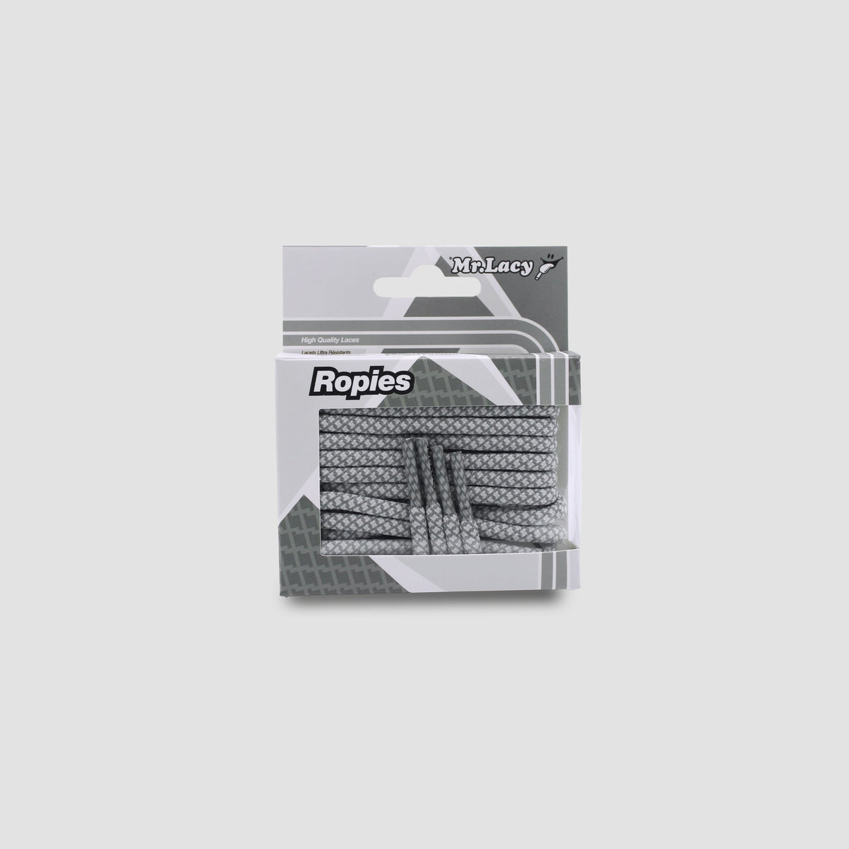 זוג שרוכים חבל עגול אפור לבן - Ropies White Grey - תמונה 3 - אריזה