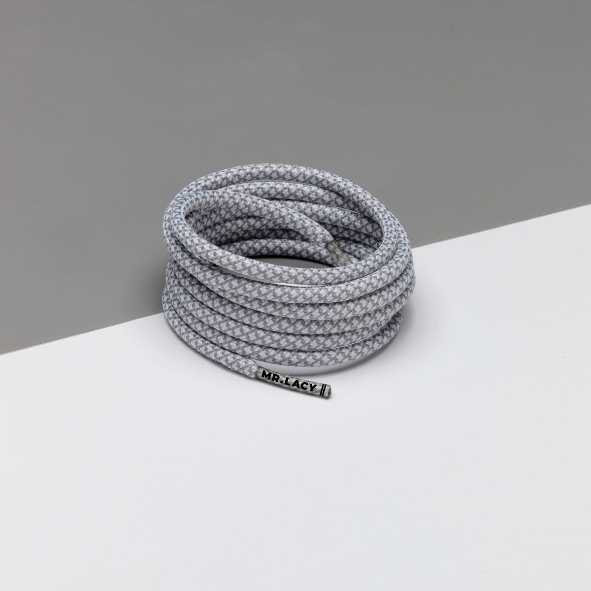 זוג שרוכים חבל עגול אפור לבן - Ropies White Grey - תמונה 1