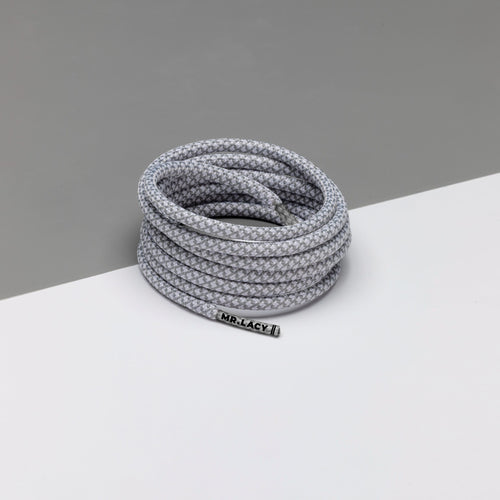 זוג שרוכים חבל עגול אפור לבן - Ropies White Grey - תמונה 1