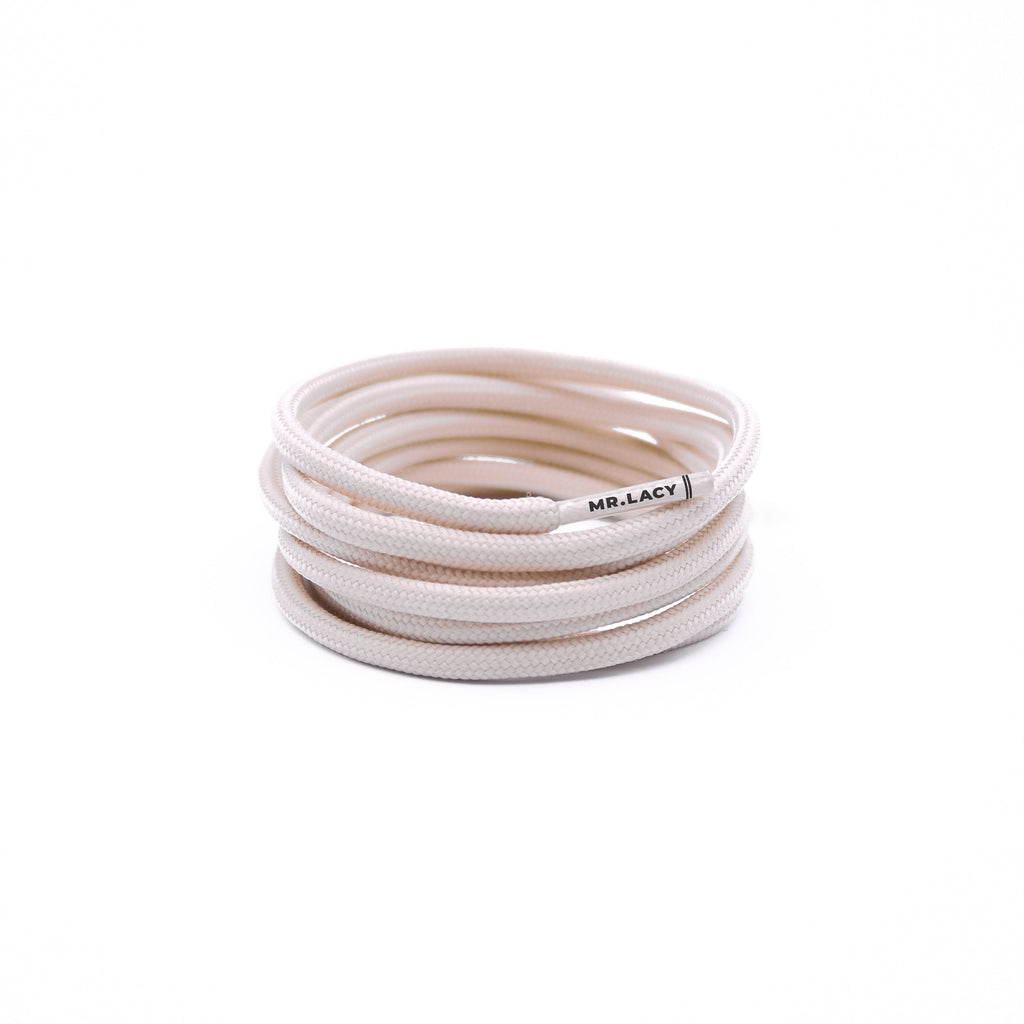 שרוכים עגולים בצבע שמנת 130 ס״מ - Roundies Cream 130 - תמונה 1