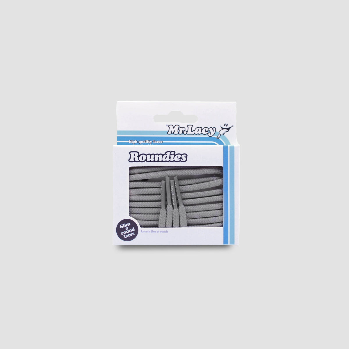 שרוכים עגולים בצבע אפור 130 ס״מ - Roundies Grey 130 - תמונה 3 - אריזה