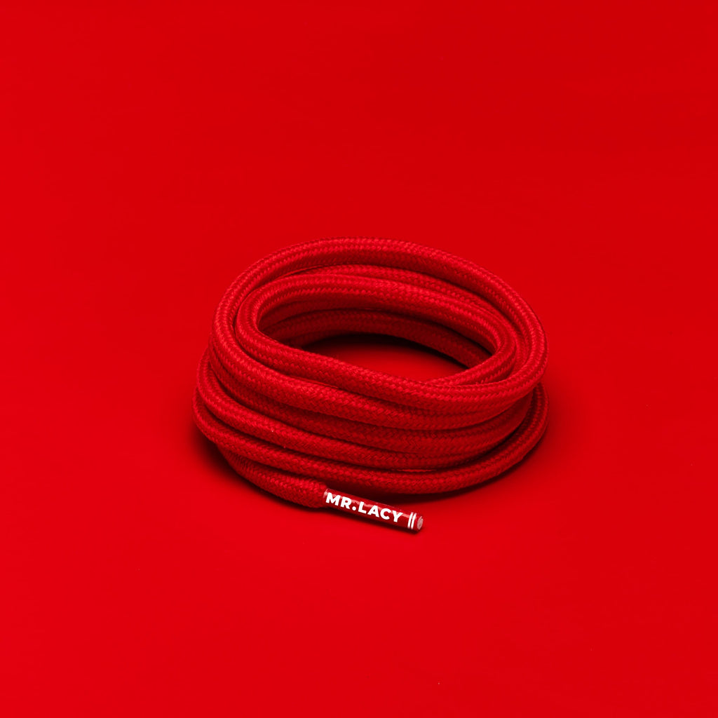 שרוכים עגולים בצבע אדום 130 ס״מ - Roundies Red 130 - תמונה 1