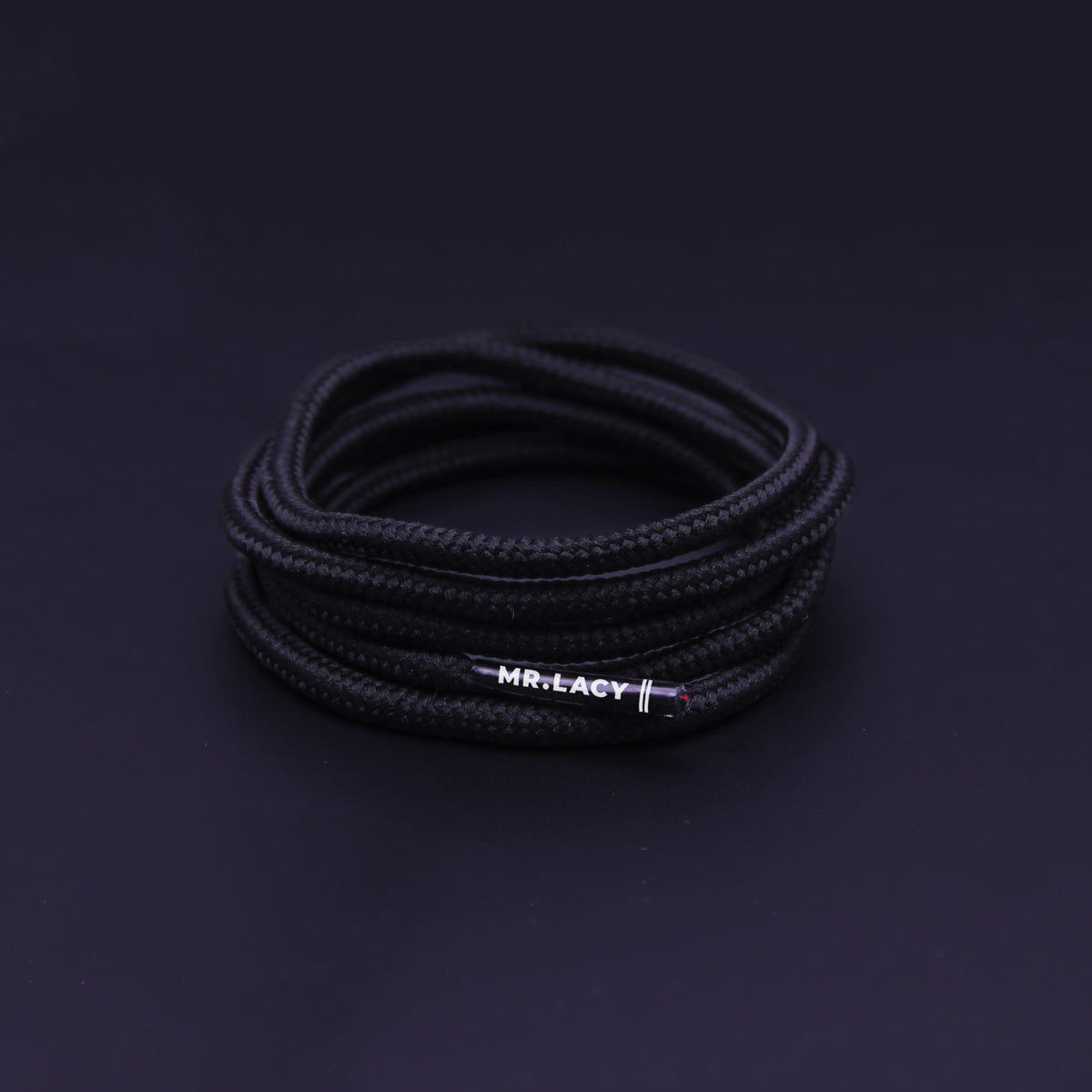 זוג שרוכים עגולים דקים בצבע שחור 90 ס״מ - Runnies Round Black - תמונה 1