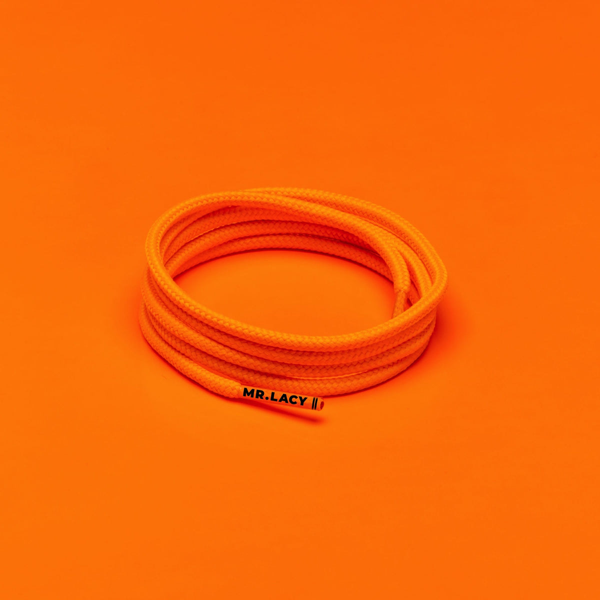 זוג שרוכים עגולים דקים בצבע כתום 90 ס״מ - Runnies Round Bright Orange - תמונה 1