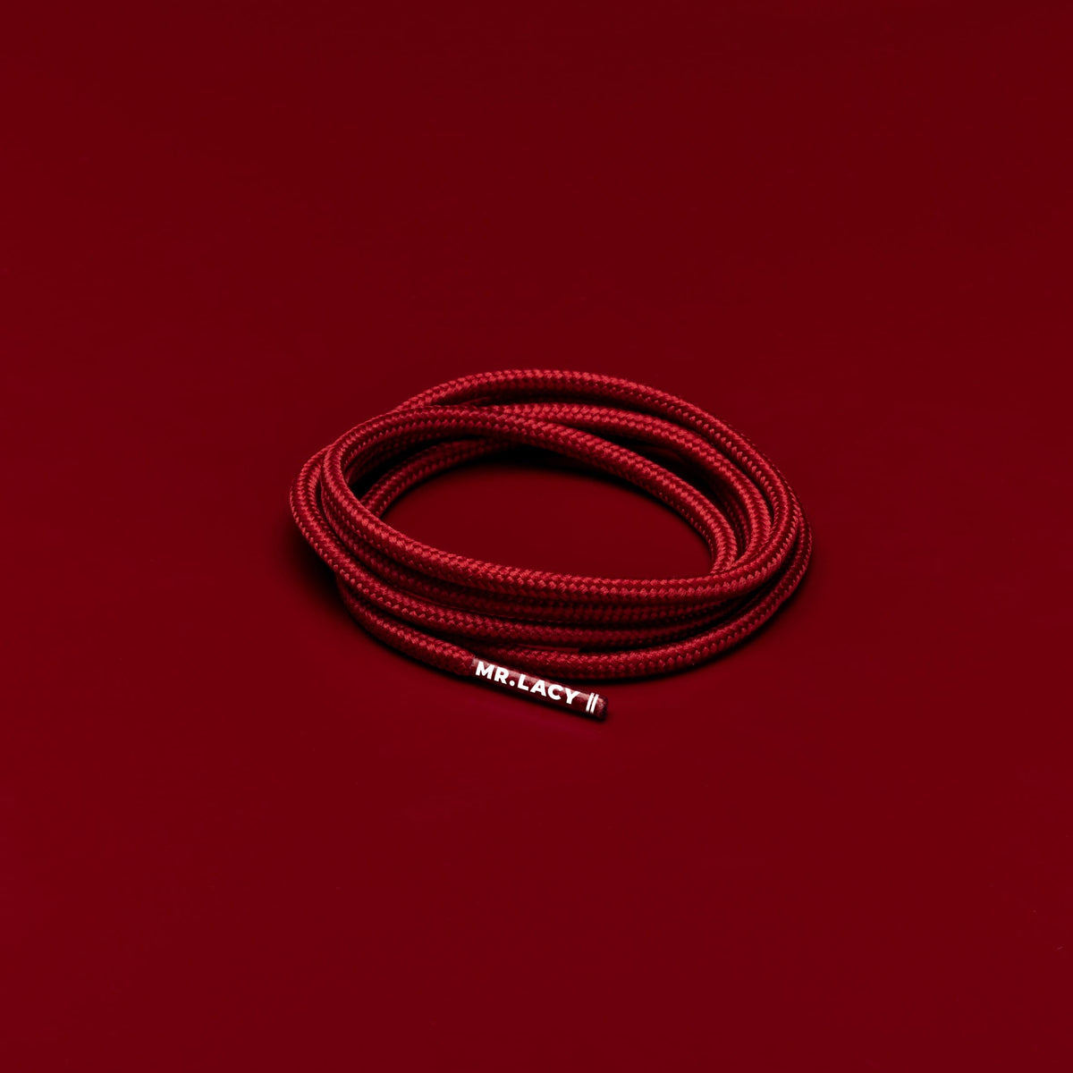 זוג שרוכים עגולים דקים בצבע בורדו 90 ס״מ - Runnies Round Burgundy - תמונה 1