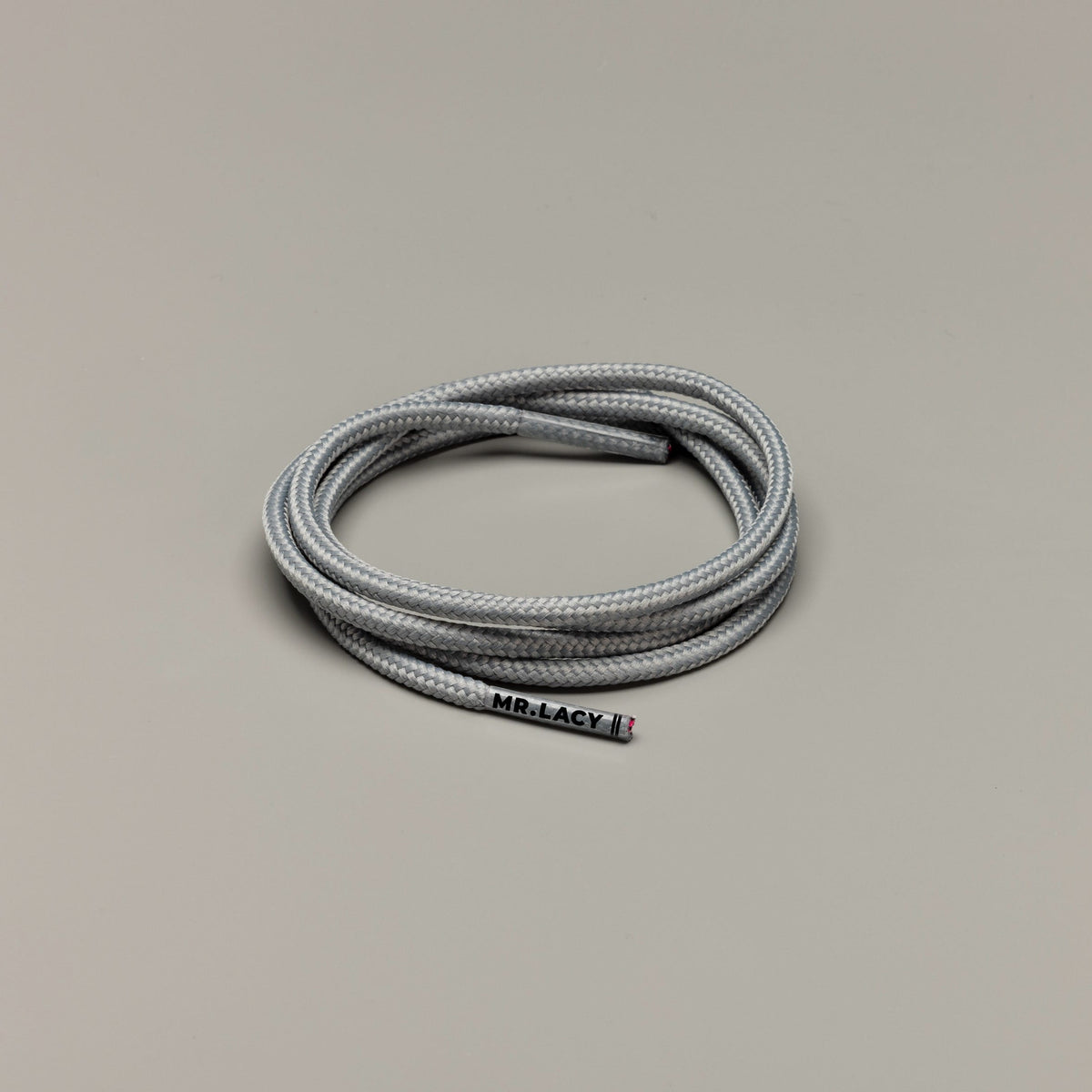 זוג שרוכים עגולים דקים בצבע אפור 90 ס״מ - Runnies Round Grey - תמונה 1