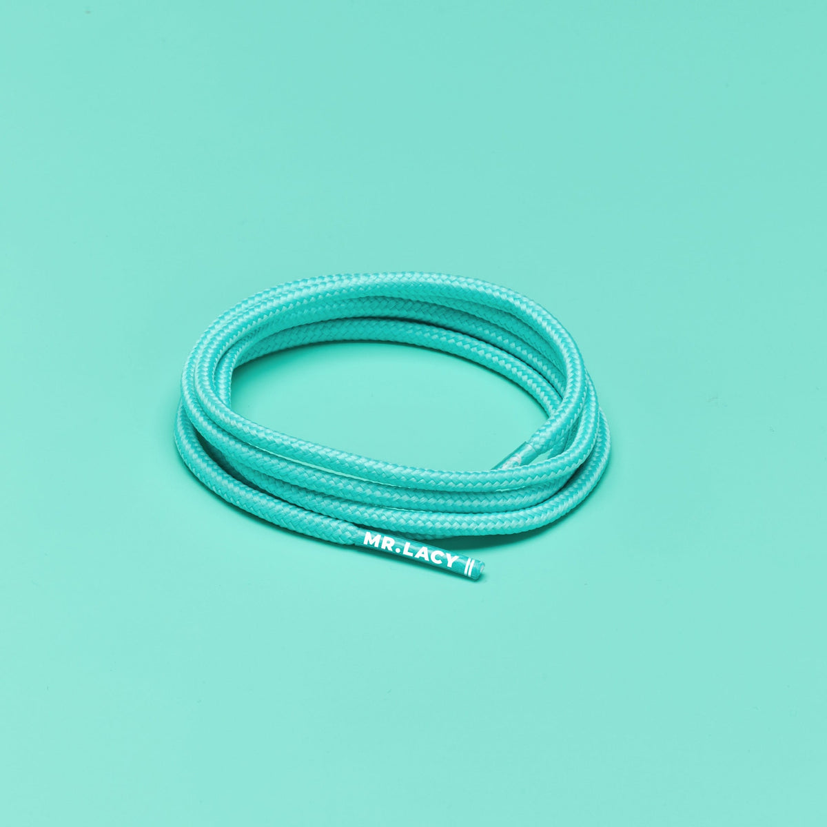 זוג שרוכים עגולים דקים ירוק 90 ס״מ - Runnies Round Mint Green - תמונה 1