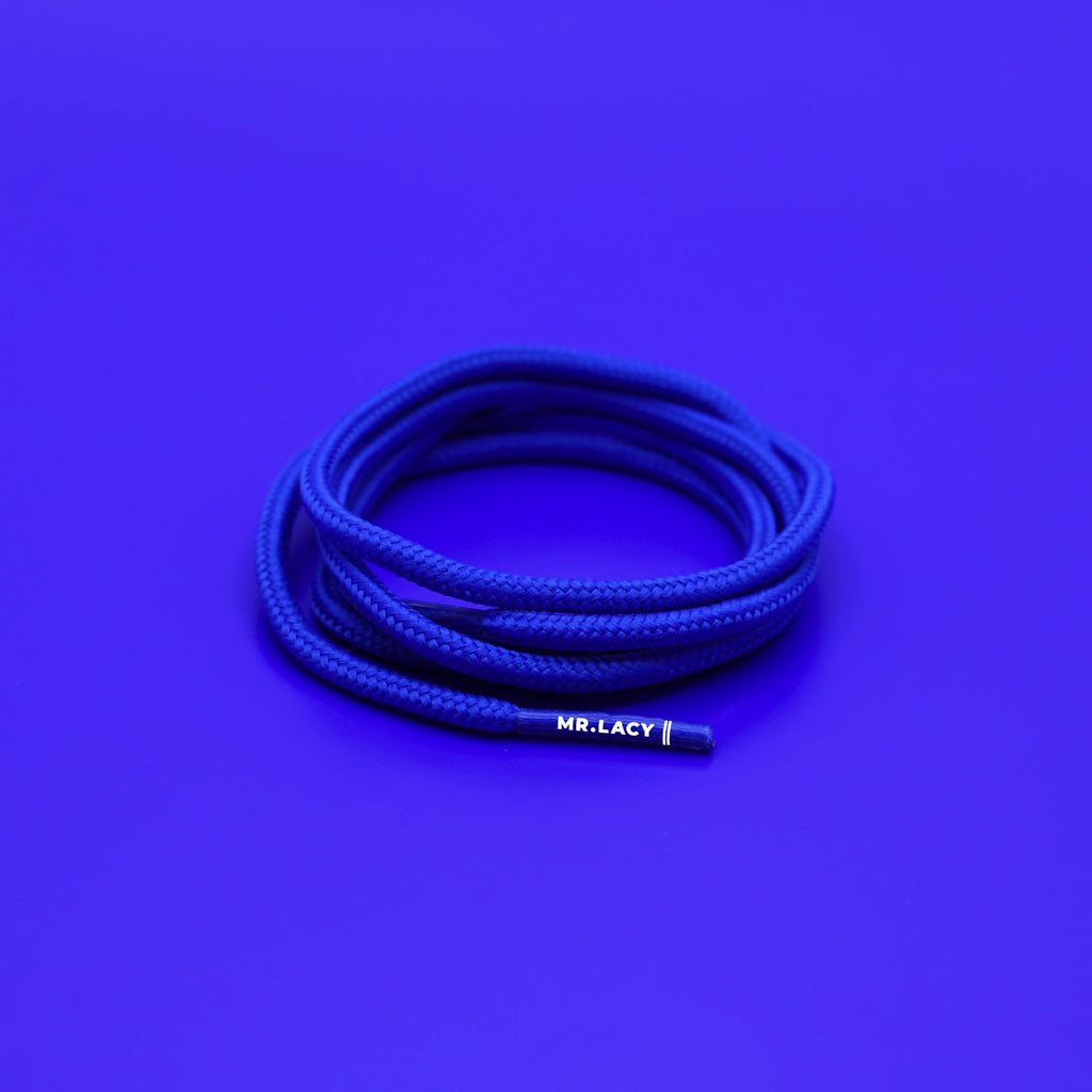 זוג שרוכים עגולים דקים כחול רויאל 90 ס״מ - Runnies Round Royal Blue - תמונה 1