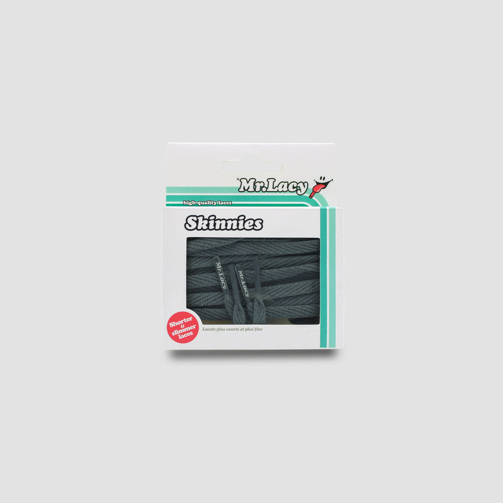 זוג שרוכים צרים בצבע אפור כהה 120 ס״מ - Skinnies Dark Grey - תמונה 3 - אריזה