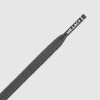 זוג שרוכים צרים בצבע אפור כהה 120 ס״מ - Skinnies Dark Grey - תמונה 2