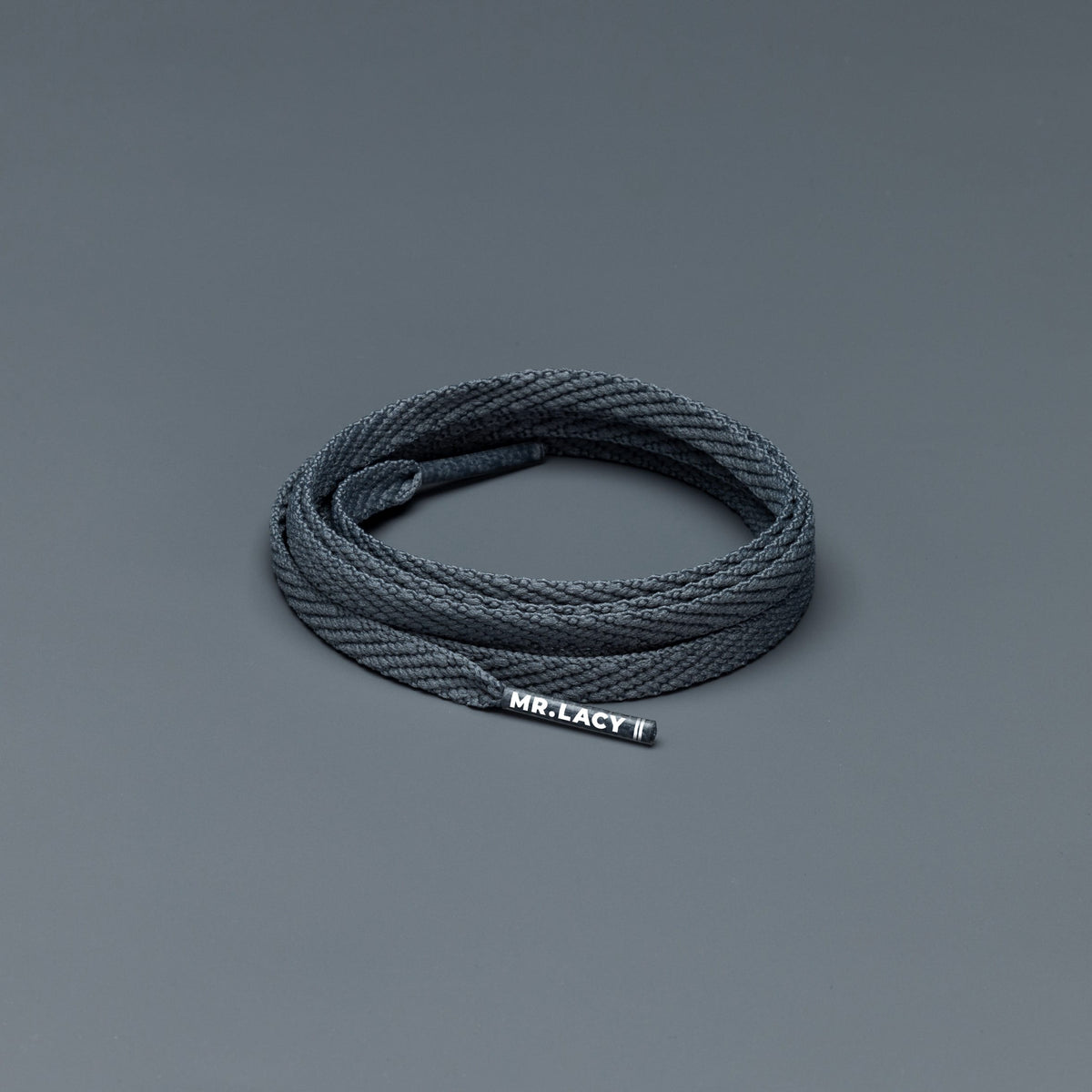 זוג שרוכים צרים בצבע אפור כהה 120 ס״מ - Skinnies Dark Grey - תמונה 1